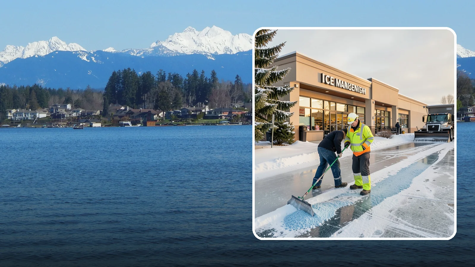 Grocery Store Deicing in Lake Stevens, Snohomish County, WA - Deicing for grocery stores, keeping entrances, cart corrals, and loaded-customer paths safe during peak winter shopping.