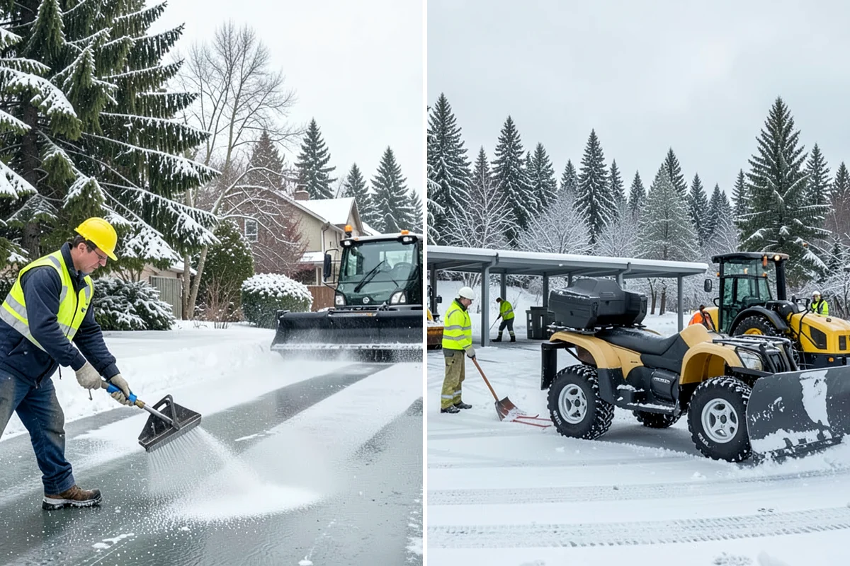 Grocery Store Deicing in Lakewood, Pierce County, WA - Map the entrance approach, cart corrals, and crosswalks