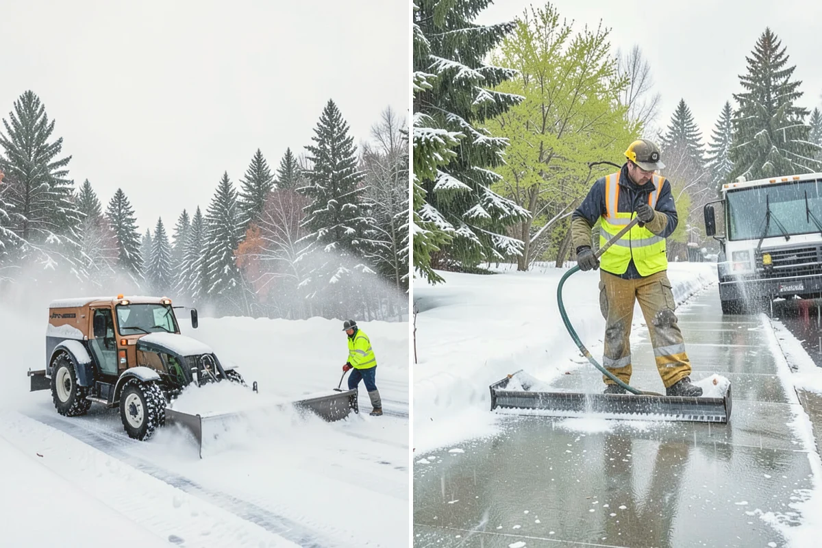 Grocery Store Deicing in Langley, Island County, WA - Map the entrance approach, cart corrals, and crosswalks