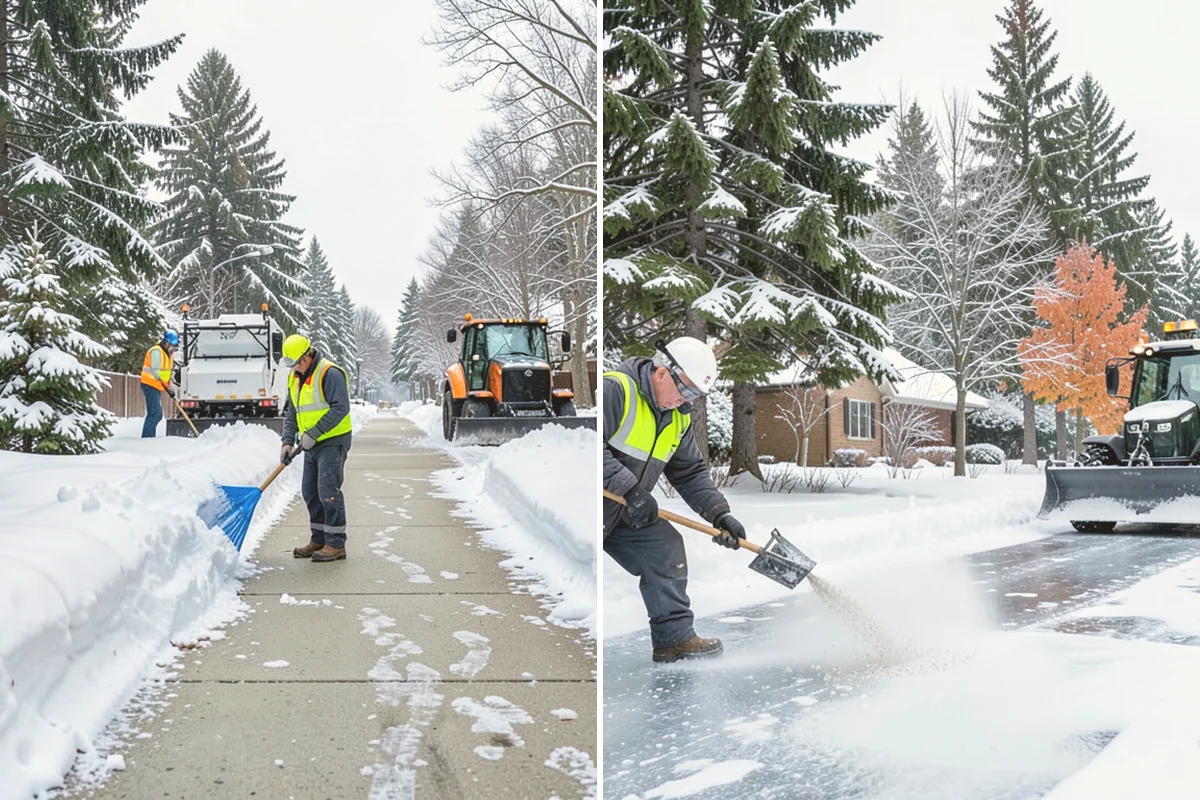 Grocery Store Deicing in Lynnwood, Snohomish County, WA - Map the entrance approach, cart corrals, and crosswalks