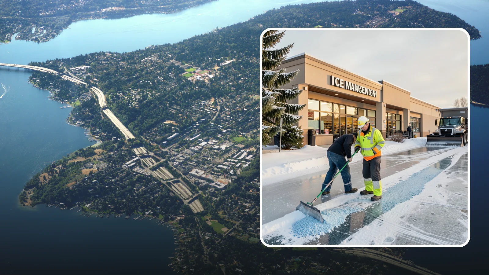 Grocery Store Deicing in Mercer Island, King County, WA - Deicing for grocery stores, keeping entrances, cart corrals, and loaded-customer paths safe during peak winter shopping.