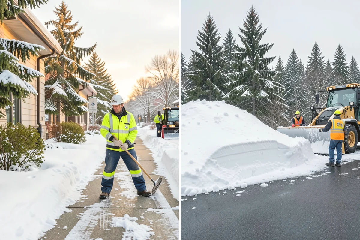 Grocery Store Deicing in Mill Creek, Snohomish County, WA - Map the entrance approach, cart corrals, and crosswalks
