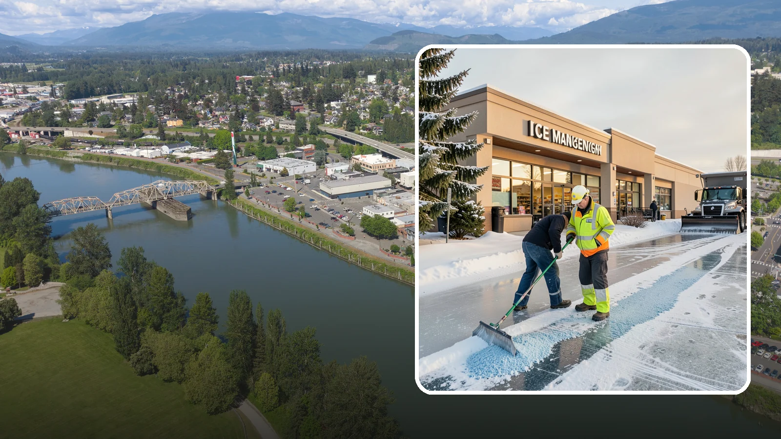 Grocery Store Deicing in Mount Vernon, Skagit County, WA - Deicing for grocery stores, keeping entrances, cart corrals, and loaded-customer paths safe during peak winter shopping.