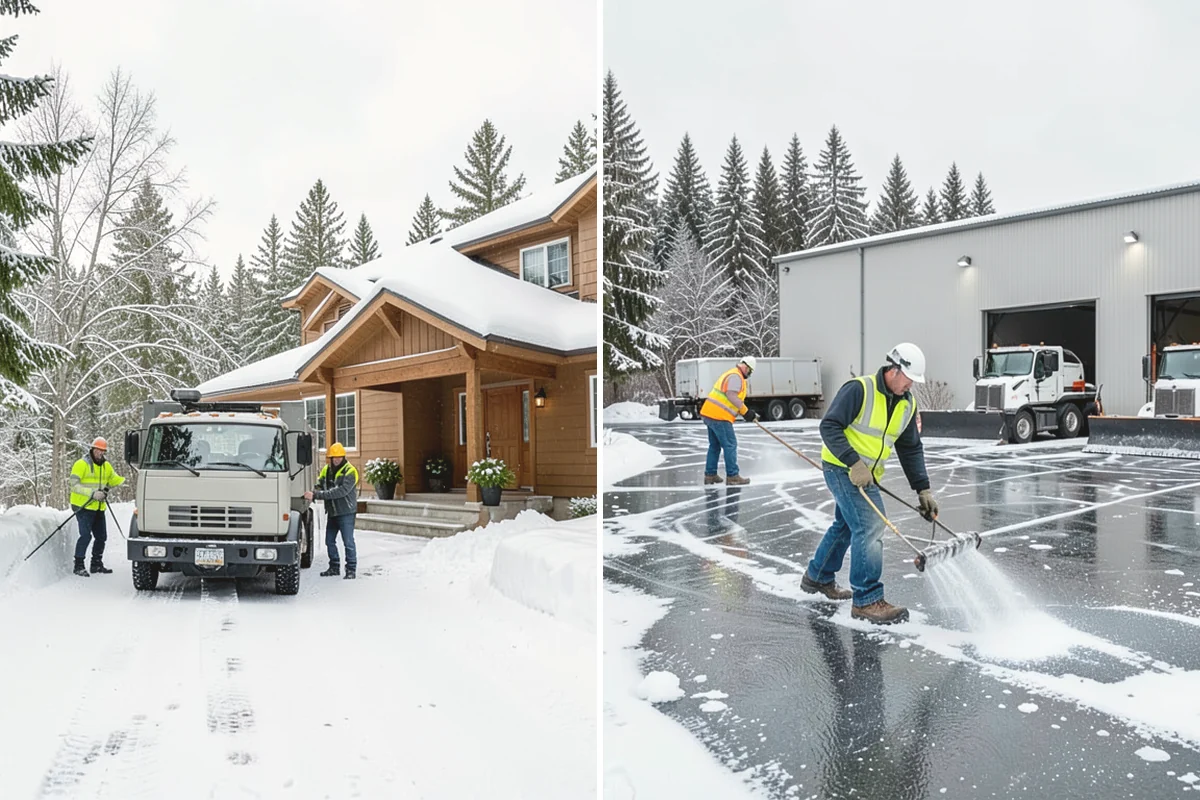 Grocery Store Deicing in Mountlake Terrace, Snohomish County, WA - Map the entrance approach, cart corrals, and crosswalks
