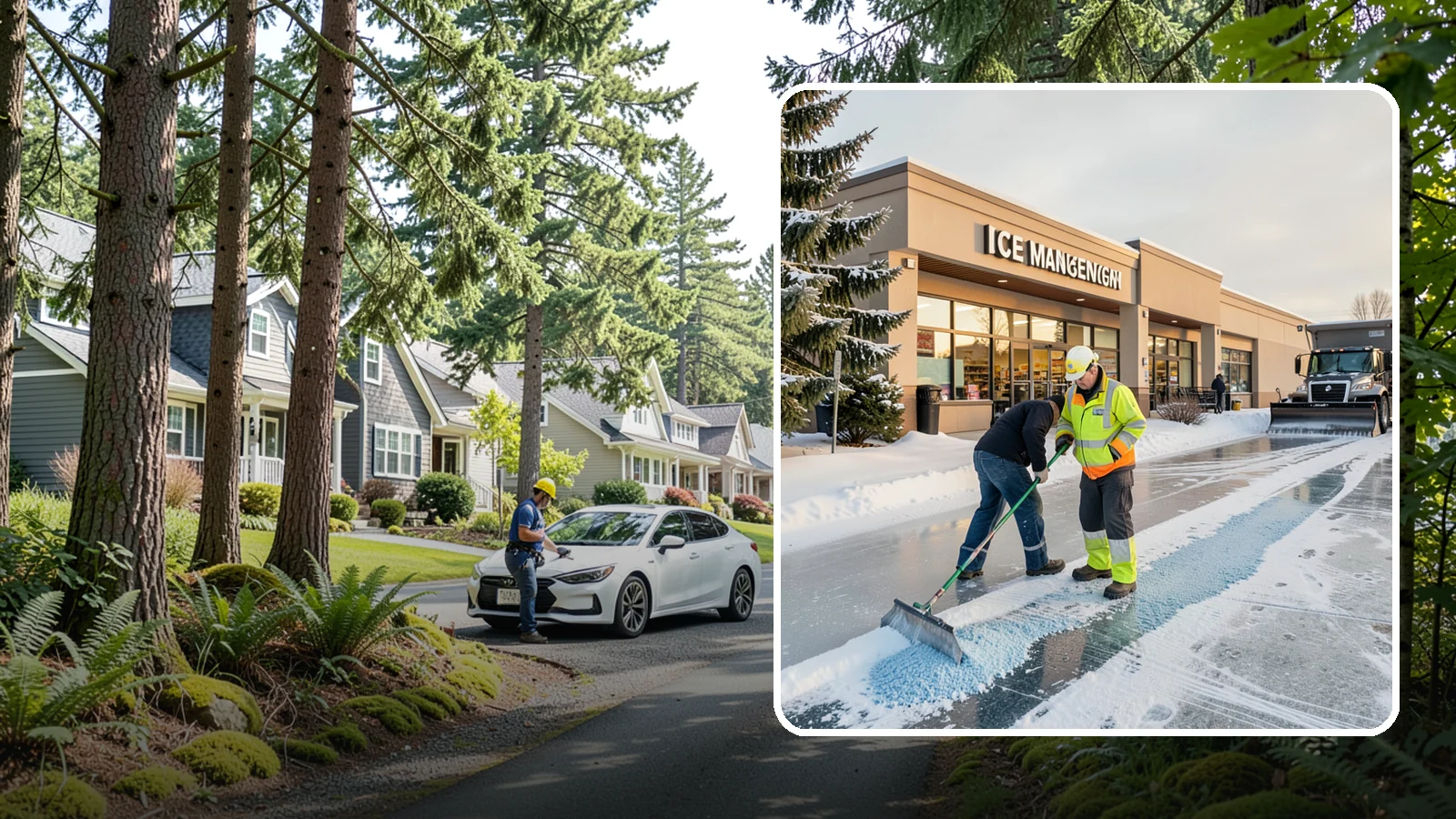 Grocery Store Deicing in Normandy Park, King County, WA - Deicing for grocery stores, keeping entrances, cart corrals, and loaded-customer paths safe during peak winter shopping.