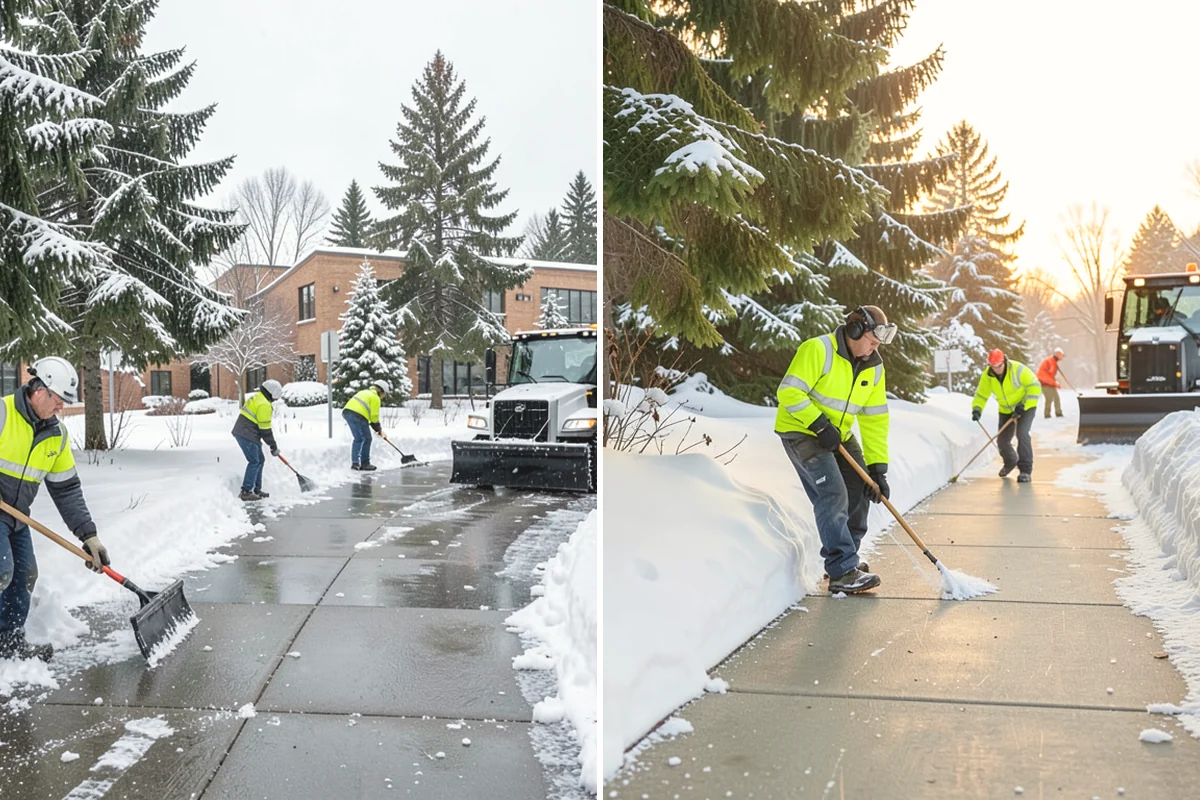 Grocery Store Deicing in North Bend, King County, WA - Map the entrance approach, cart corrals, and crosswalks