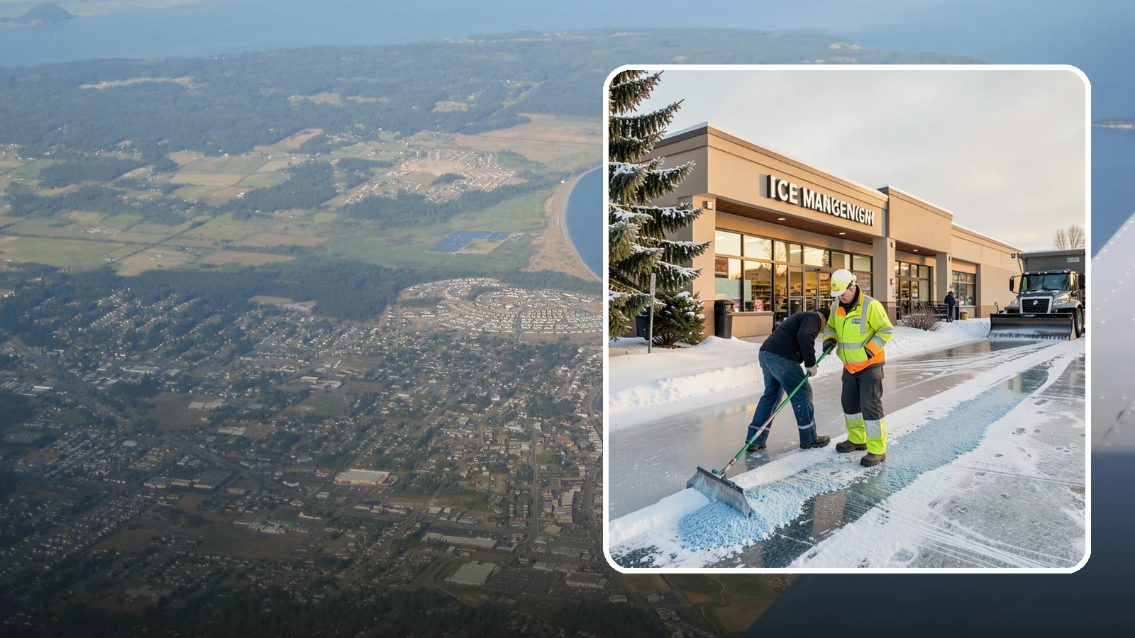 Grocery Store Deicing in Oak Harbor, Island County, WA - Deicing for grocery stores, keeping entrances, cart corrals, and loaded-customer paths safe during peak winter shopping.