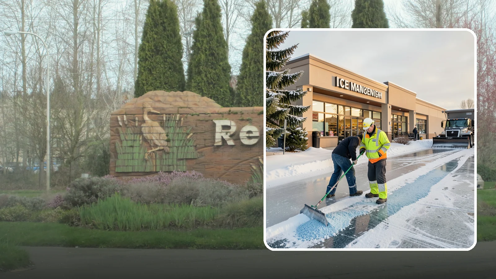Grocery Store Deicing in Renton, King County, WA - Deicing for grocery stores, keeping entrances, cart corrals, and loaded-customer paths safe during peak winter shopping.