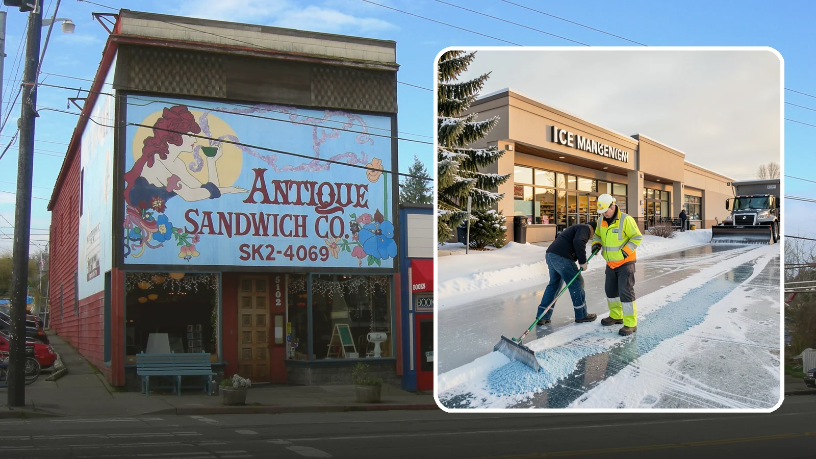 Grocery Store Deicing in Ruston, Pierce County, WA - Deicing for grocery stores, keeping entrances, cart corrals, and loaded-customer paths safe during peak winter shopping.