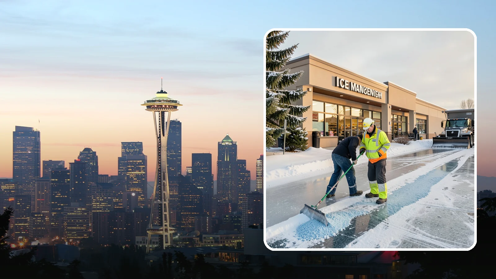 Grocery Store Deicing in Seattle, King County, WA - Deicing for grocery stores, keeping entrances, cart corrals, and loaded-customer paths safe during peak winter shopping.