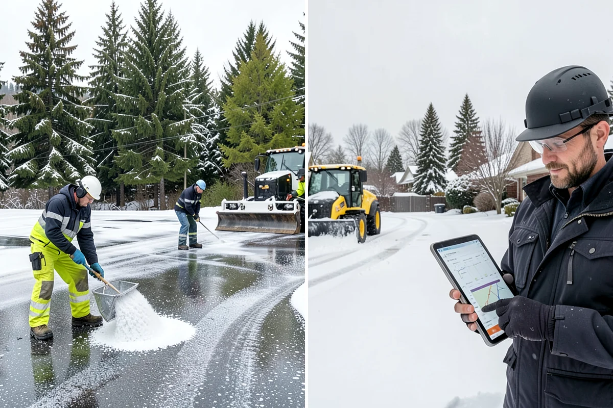 Grocery Store Deicing in Sedro-Woolley, Skagit County, WA - Map the entrance approach, cart corrals, and crosswalks
