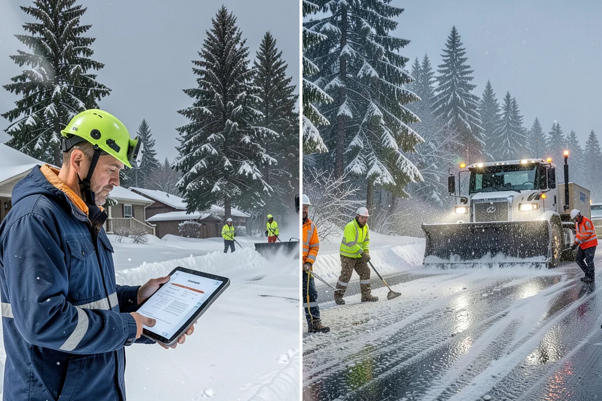 Grocery Store Deicing in Shoreline, King County, WA - Map the entrance approach, cart corrals, and crosswalks