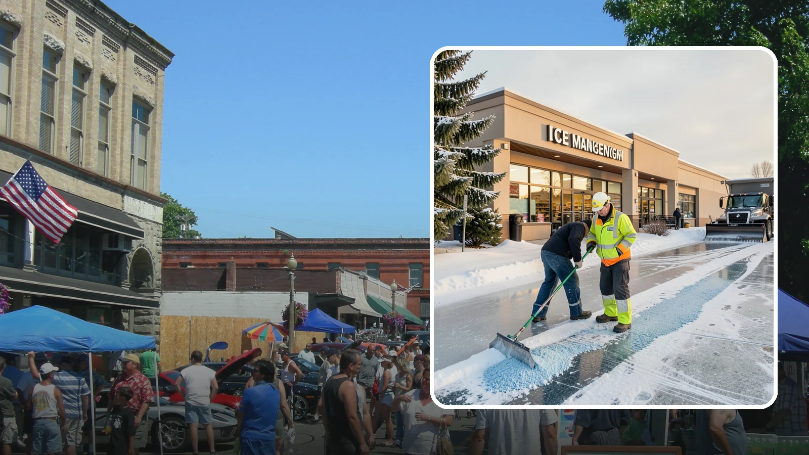 Grocery Store Deicing in Snohomish, Snohomish County, WA - Deicing for grocery stores, keeping entrances, cart corrals, and loaded-customer paths safe during peak winter shopping.