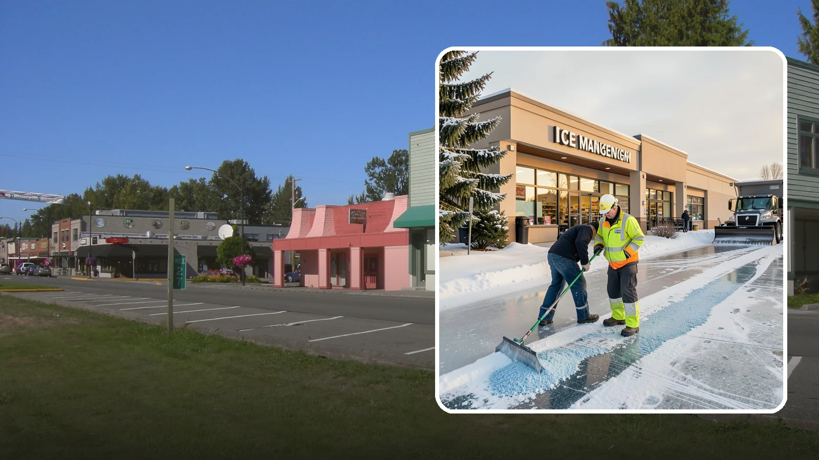 Grocery Store Deicing in Snoqualmie, King County, WA - Deicing for grocery stores, keeping entrances, cart corrals, and loaded-customer paths safe during peak winter shopping.