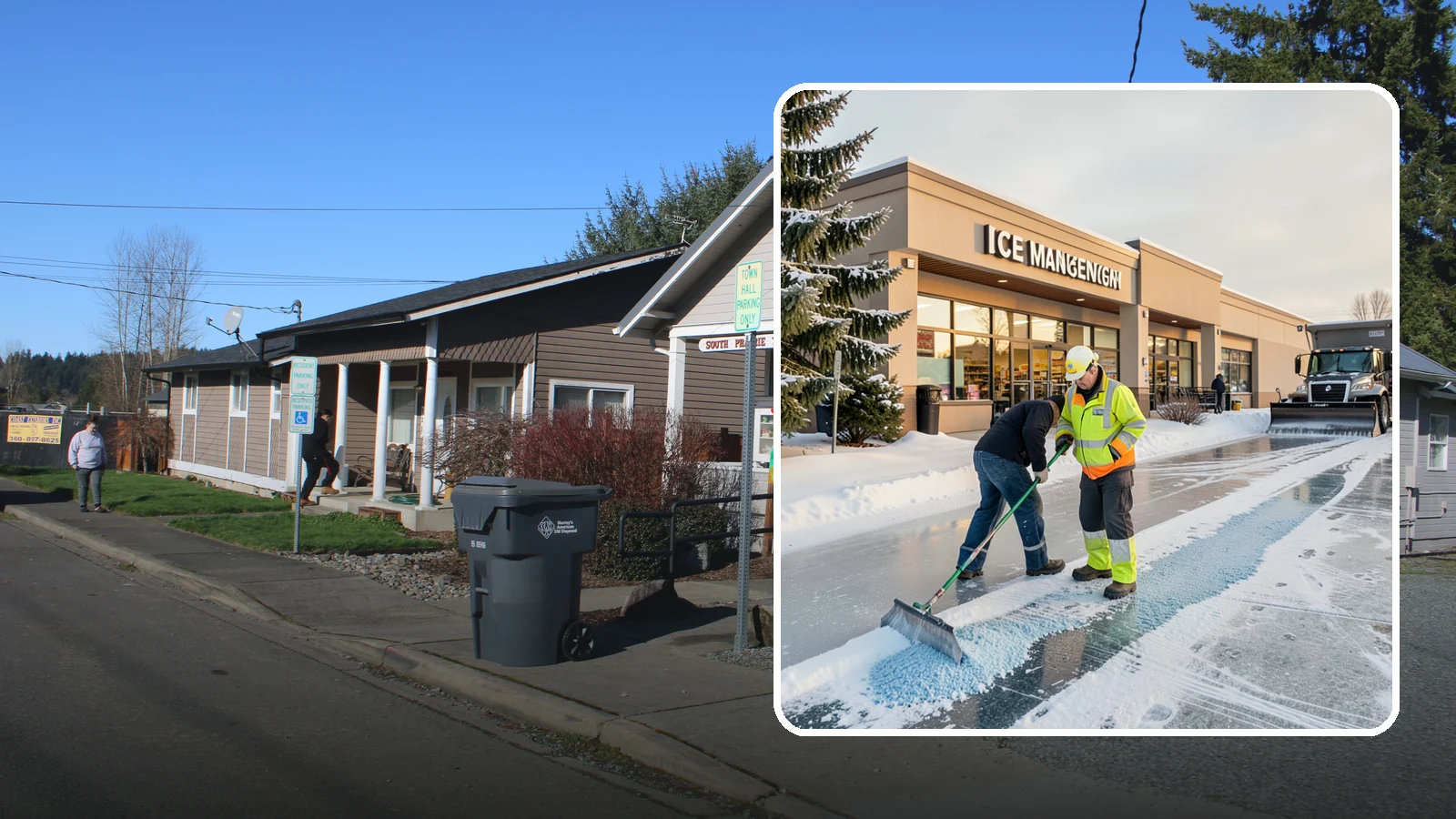 Grocery Store Deicing in South Prairie, Pierce County, WA - Deicing for grocery stores, keeping entrances, cart corrals, and loaded-customer paths safe during peak winter shopping.