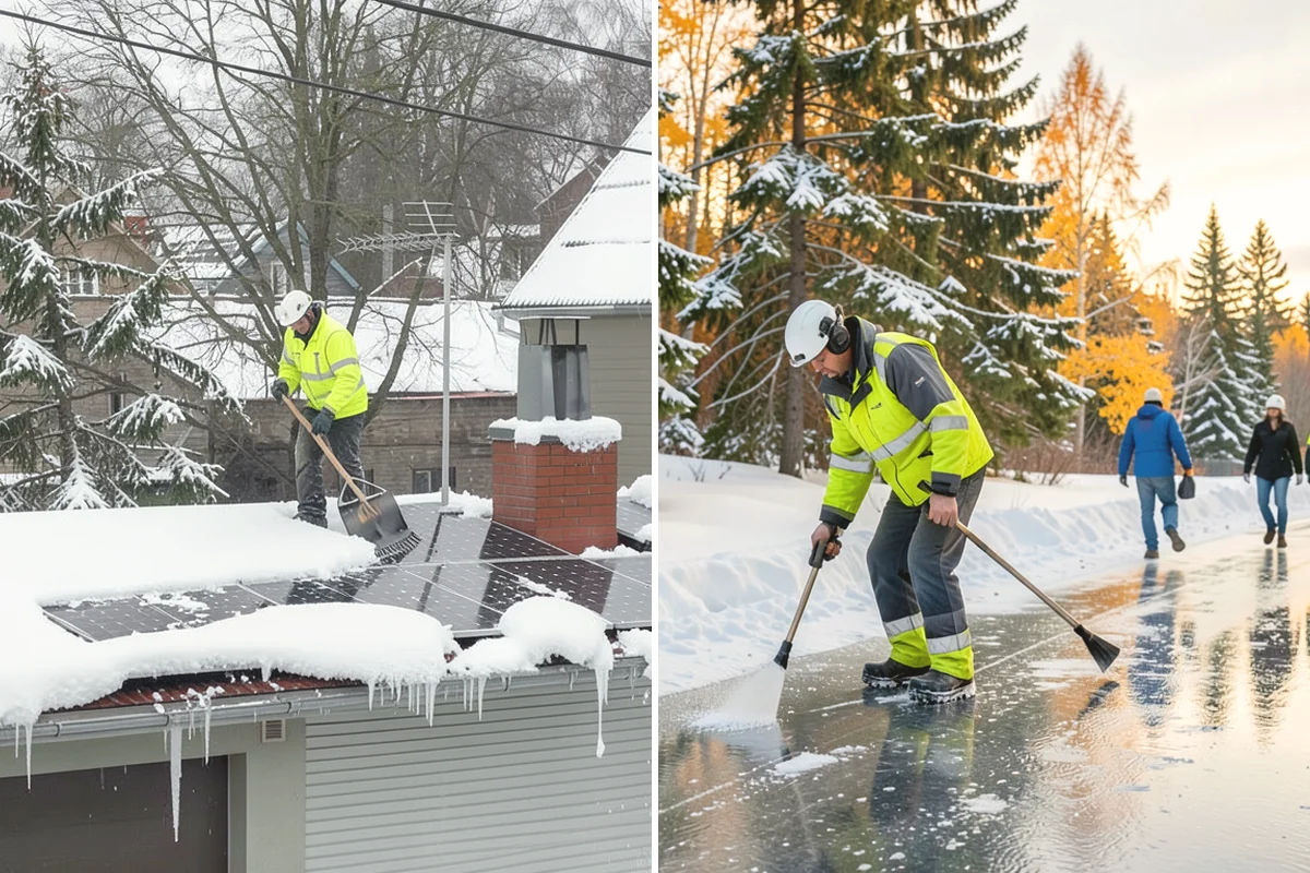 Grocery Store Deicing in Steilacoom, Pierce County, WA - Map the entrance approach, cart corrals, and crosswalks