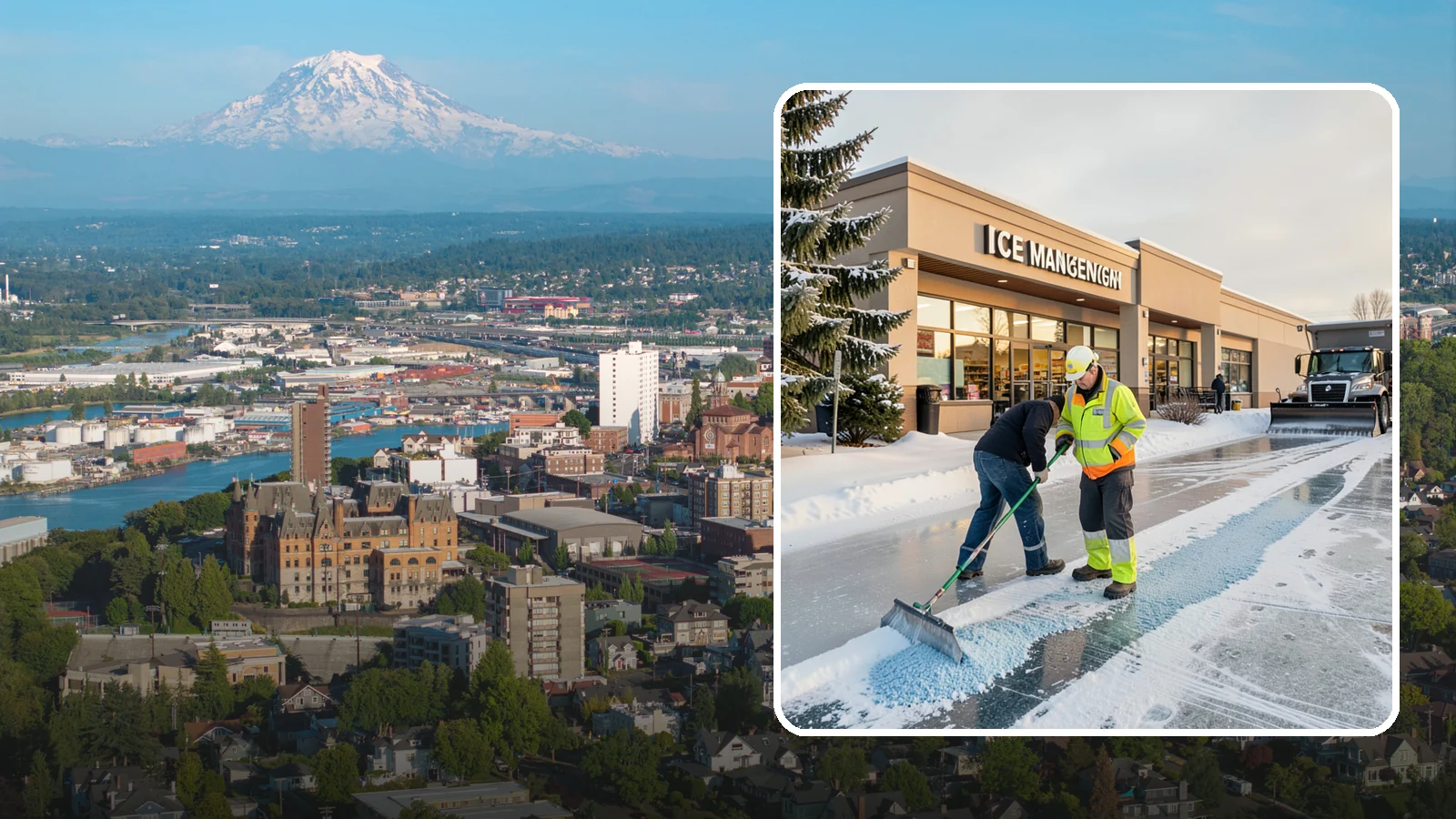 Grocery Store Deicing in Tacoma, Pierce County, WA - Deicing for grocery stores, keeping entrances, cart corrals, and loaded-customer paths safe during peak winter shopping.