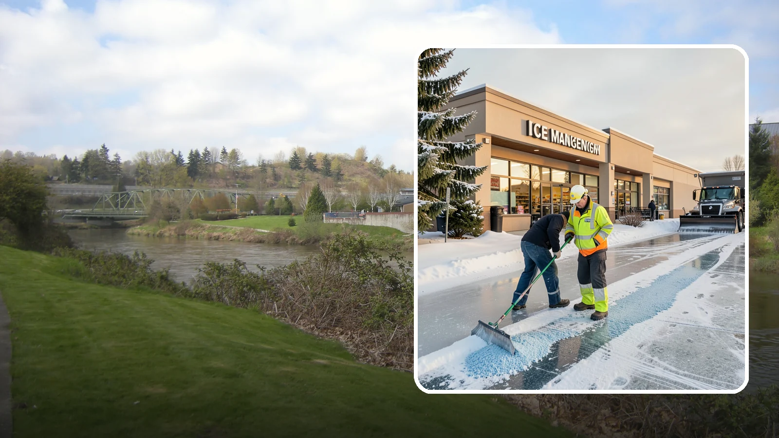Grocery Store Deicing in Tukwila, King County, WA - Deicing for grocery stores, keeping entrances, cart corrals, and loaded-customer paths safe during peak winter shopping.
