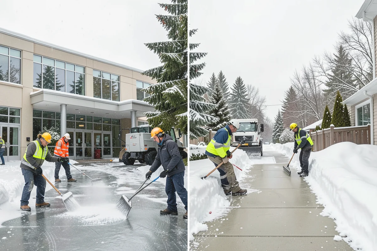 Grocery Store Deicing in Tukwila, King County, WA - Map the entrance approach, cart corrals, and crosswalks