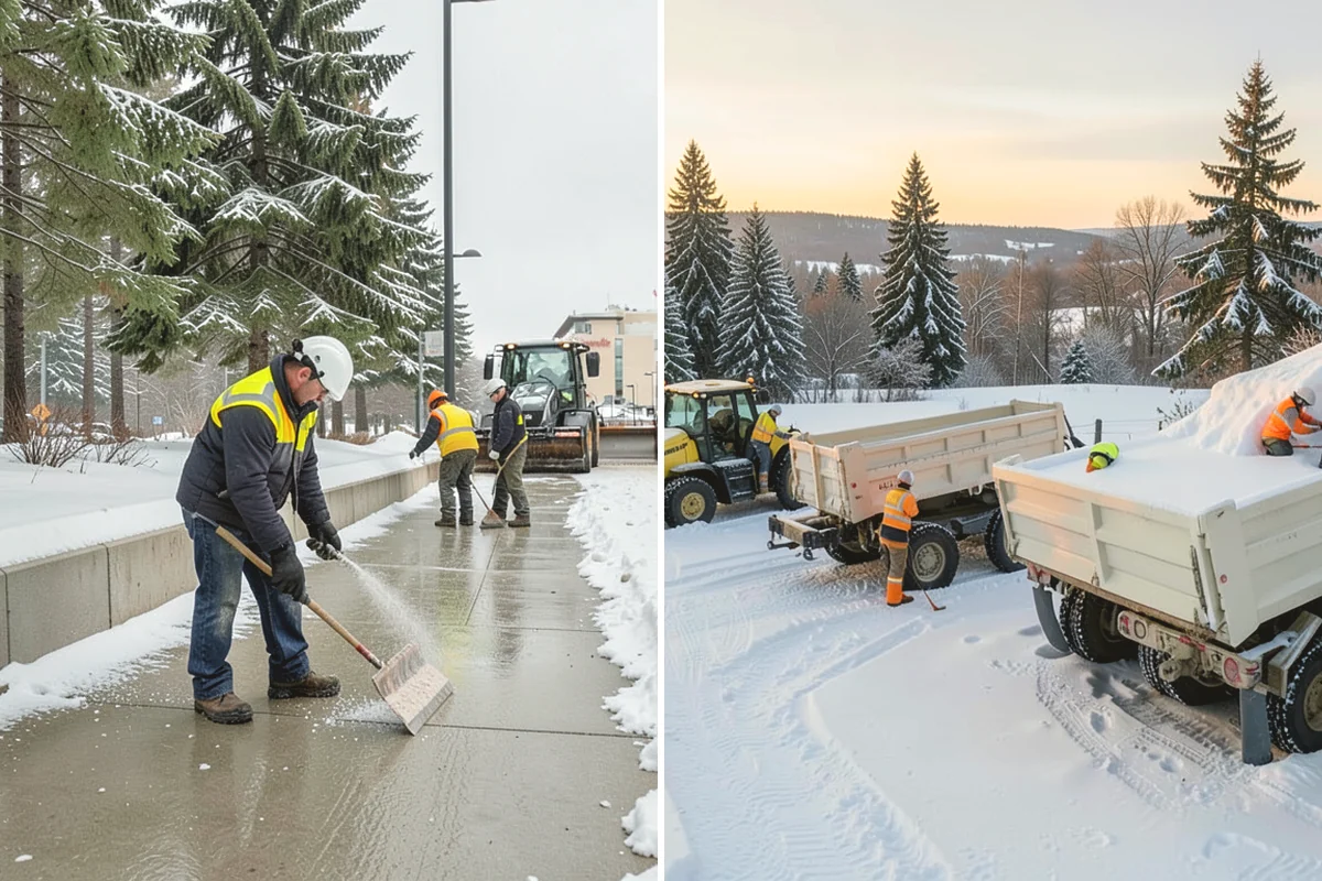 Grocery Store Deicing in University Place, Pierce County, WA - Map the entrance approach, cart corrals, and crosswalks