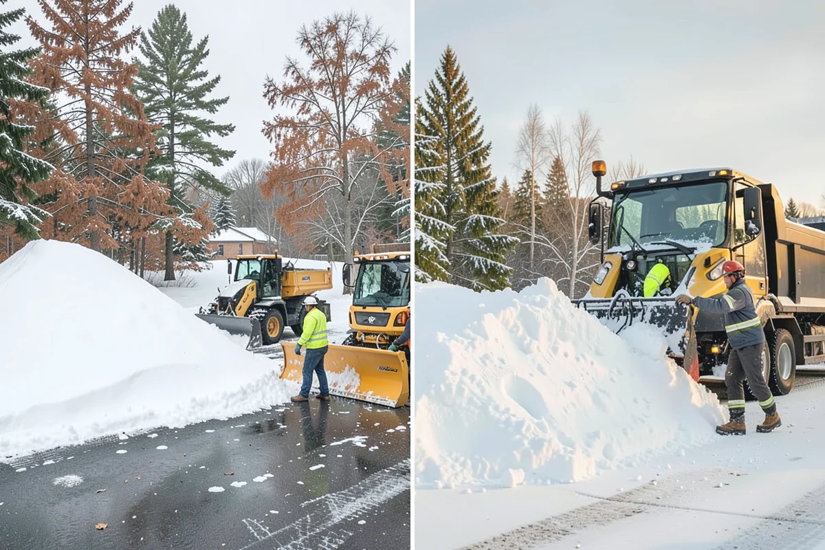 Grocery Store Deicing in Wilkeson, Pierce County, WA - Map the entrance approach, cart corrals, and crosswalks