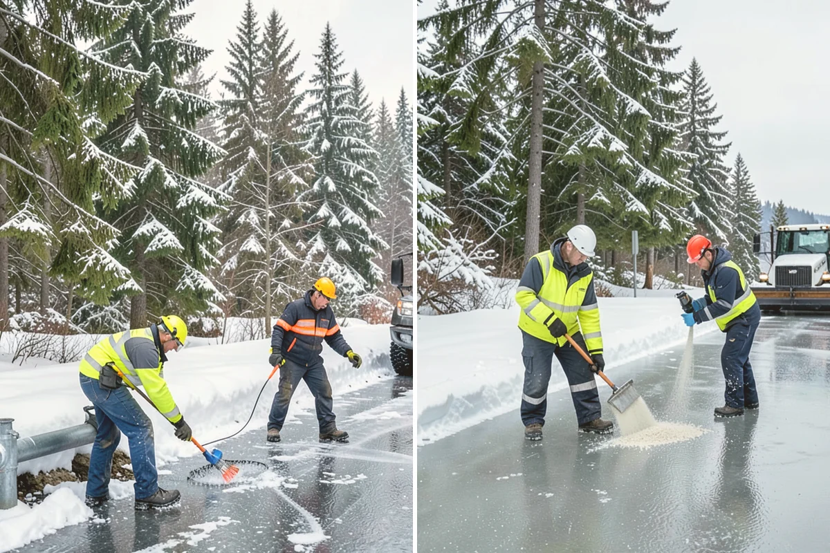 Grocery Store Parking Lot Snow Removal in Algona, King County, WA - Map cart corrals, crosswalks, and loading areas with the store