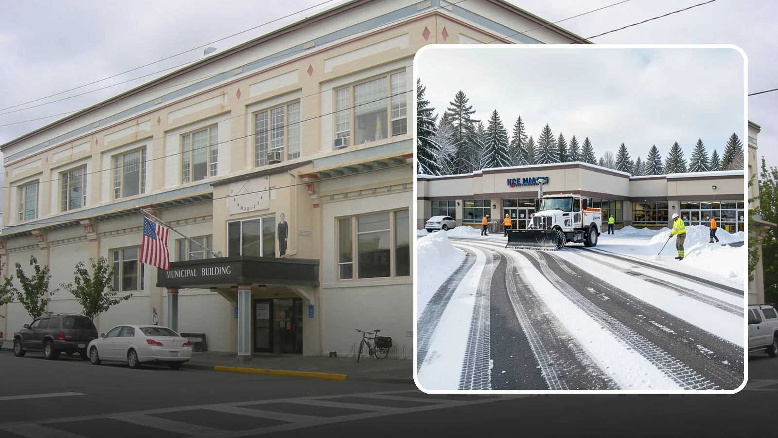 Grocery Store Parking Lot Snow Removal in Anacortes, Skagit County, WA - We clear grocery store lots early so Western Washington shoppers park, load carts, and reach the doors safely in winter.