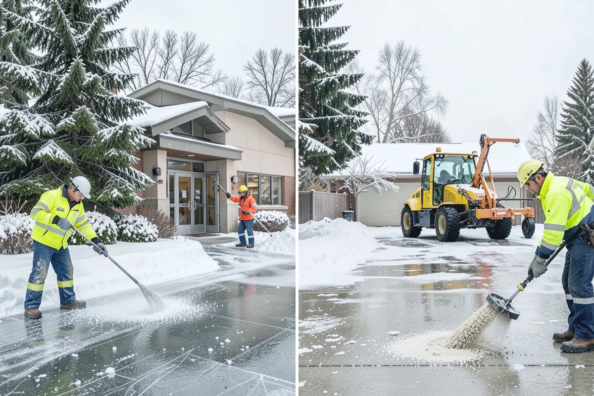 Grocery Store Parking Lot Snow Removal in Auburn, King County, WA - Map cart corrals, crosswalks, and loading areas with the store
