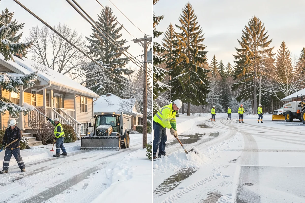 Grocery Store Parking Lot Snow Removal in Black Diamond, King County, WA - Map cart corrals, crosswalks, and loading areas with the store