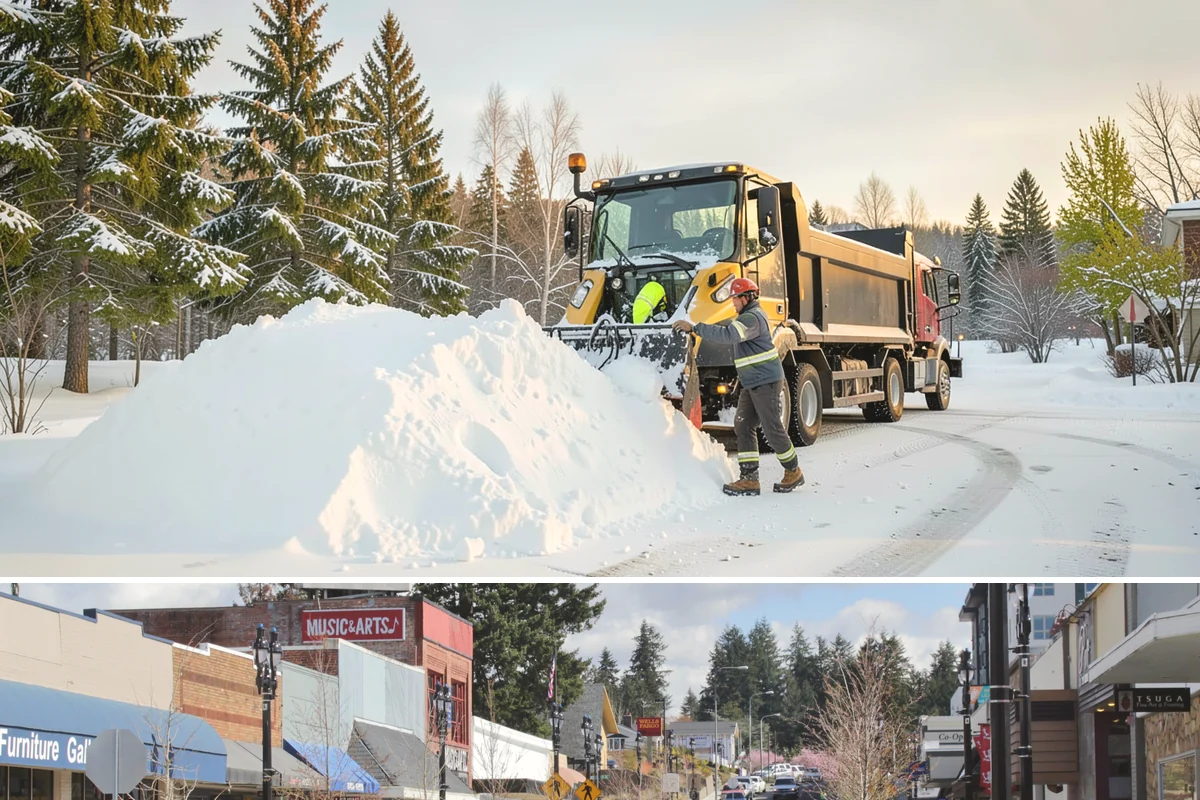 Grocery Store Parking Lot Snow Removal in Bothell, King County, WA - Grocery store lots in Western Washington see the most winter demand from late November through February, spiking before every...