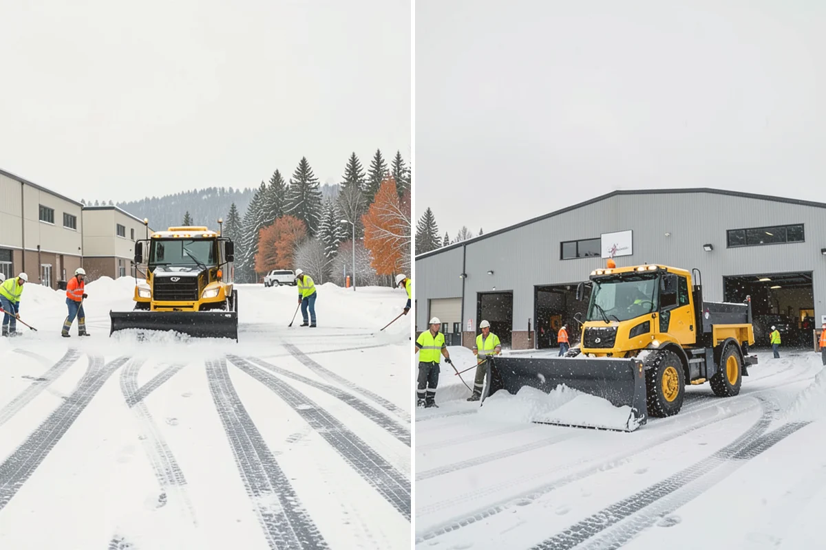 Grocery Store Parking Lot Snow Removal in Brier, Snohomish County, WA - Map cart corrals, crosswalks, and loading areas with the store