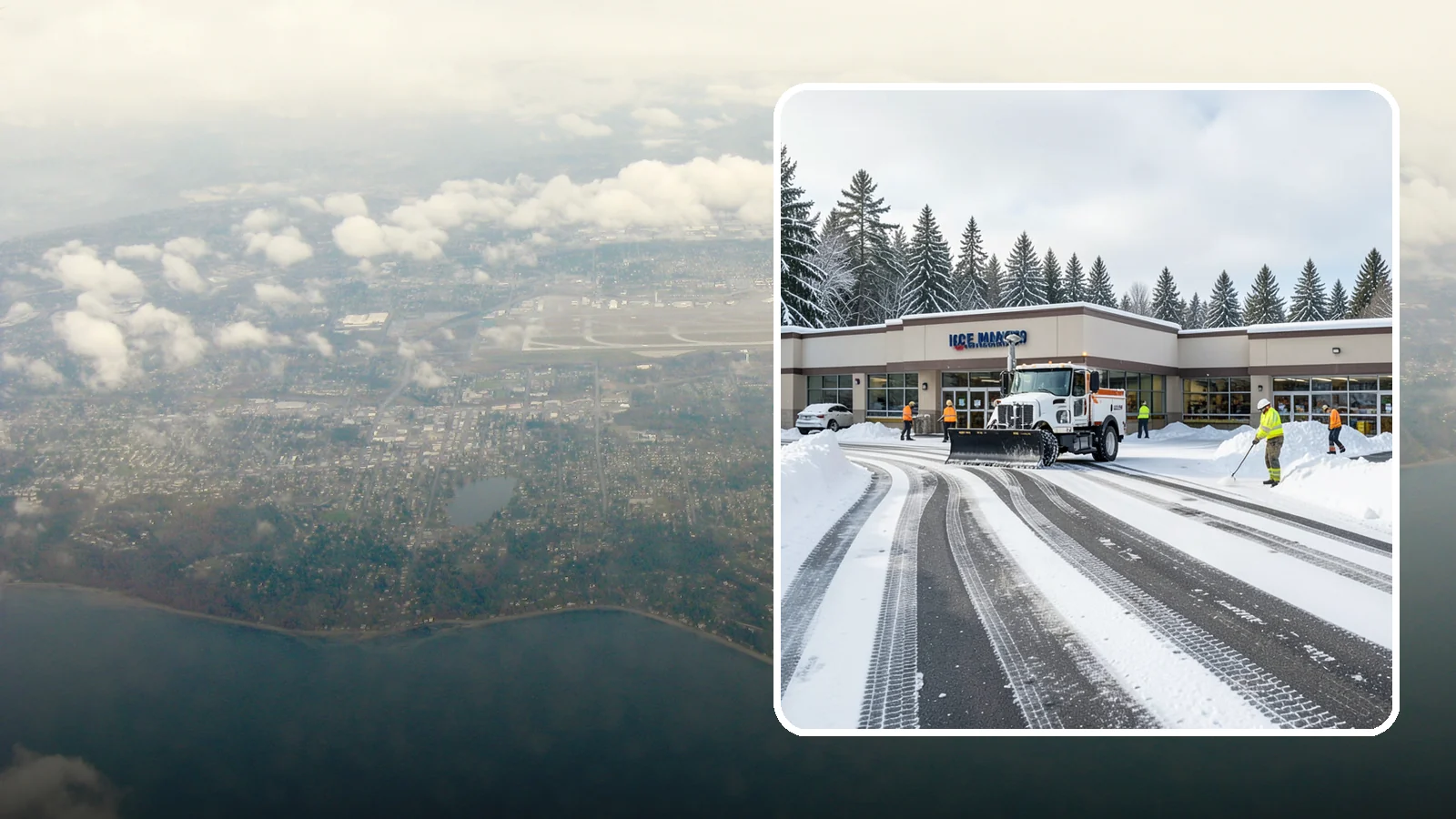 Grocery Store Parking Lot Snow Removal in Burien, King County, WA - We clear grocery store lots early so Western Washington shoppers park, load carts, and reach the doors safely in winter.