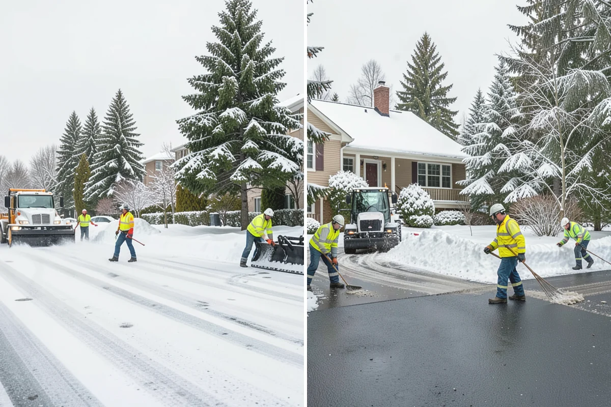 Grocery Store Parking Lot Snow Removal in Burien, King County, WA - Map cart corrals, crosswalks, and loading areas with the store