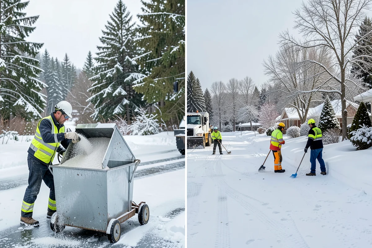 Grocery Store Parking Lot Snow Removal in Concrete, Skagit County, WA - Map cart corrals, crosswalks, and loading areas with the store