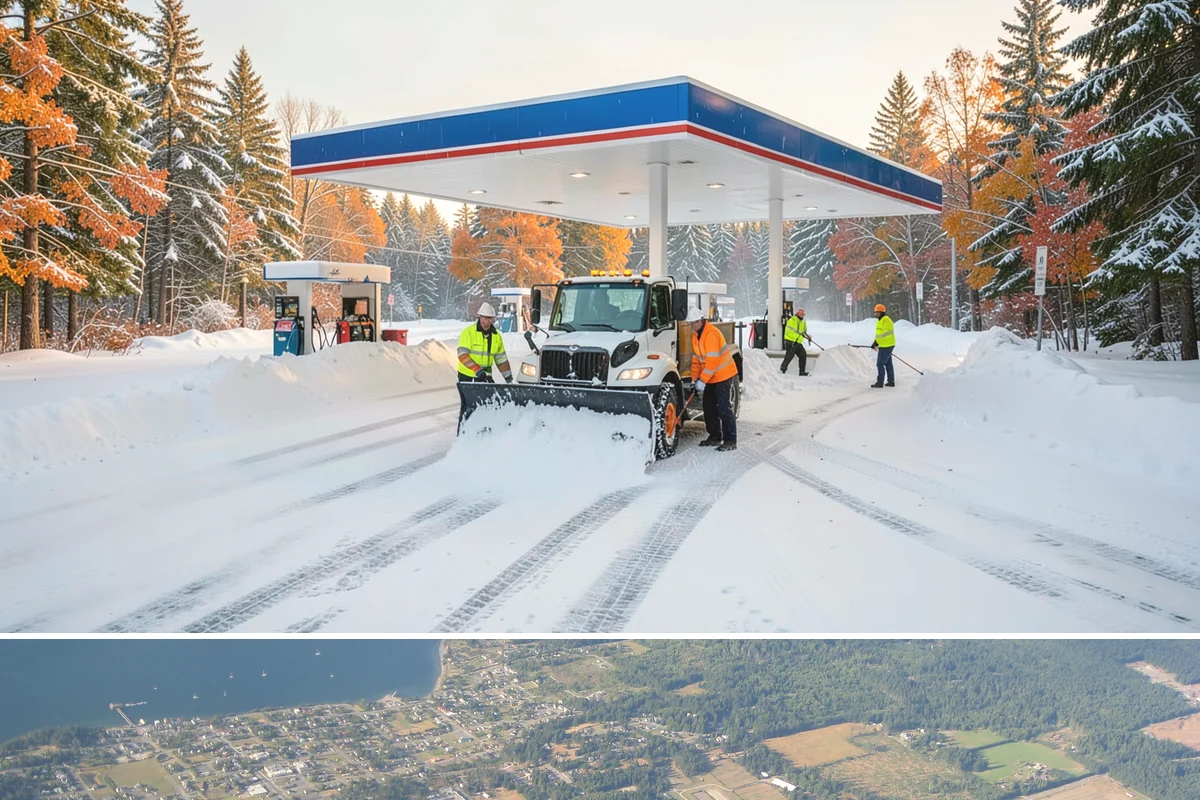 Grocery Store Parking Lot Snow Removal in Coupeville, Island County, WA - Grocery store lots in Western Washington see the most winter demand from late November through February, spiking before every...