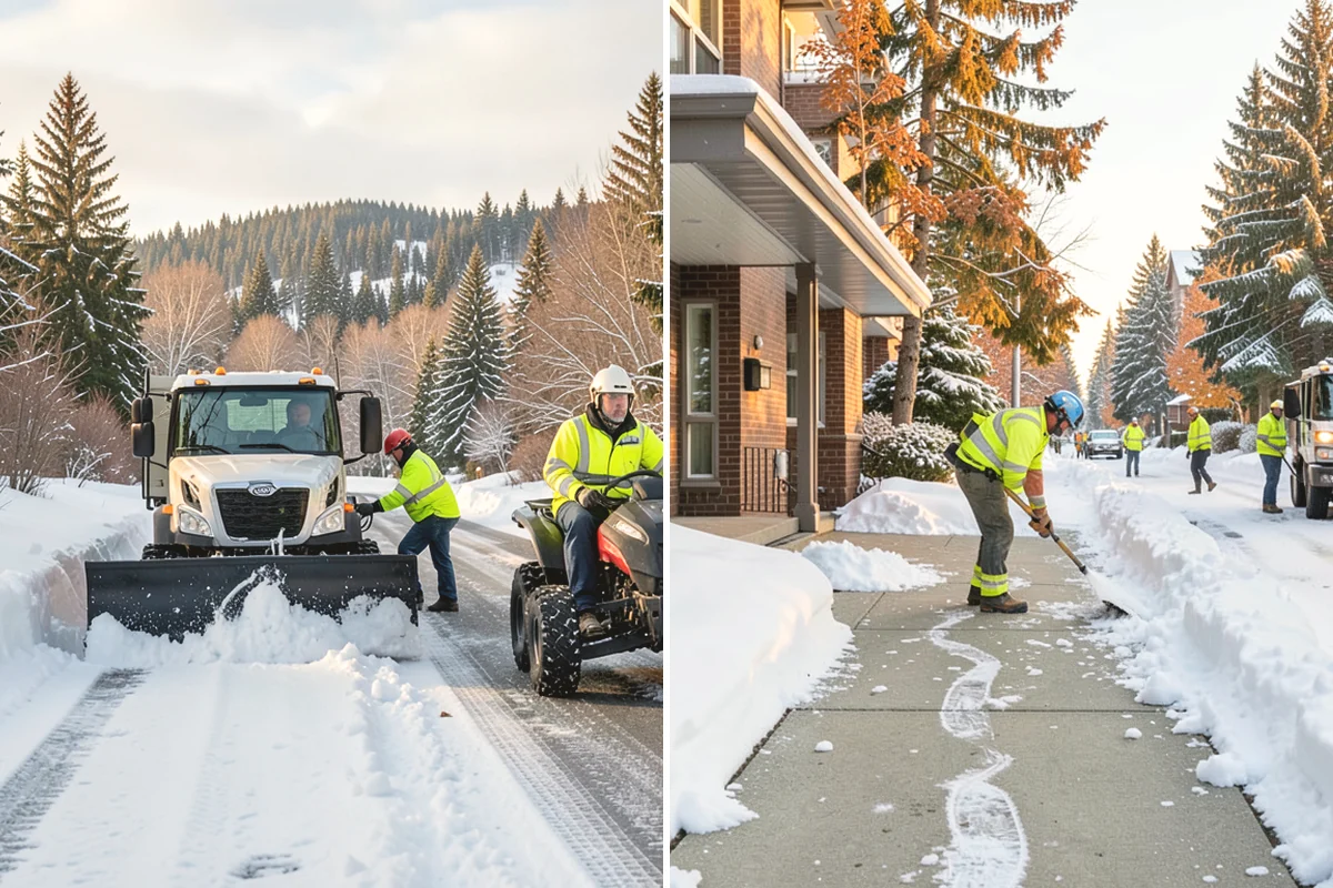Grocery Store Parking Lot Snow Removal in Covington, King County, WA - Map cart corrals, crosswalks, and loading areas with the store