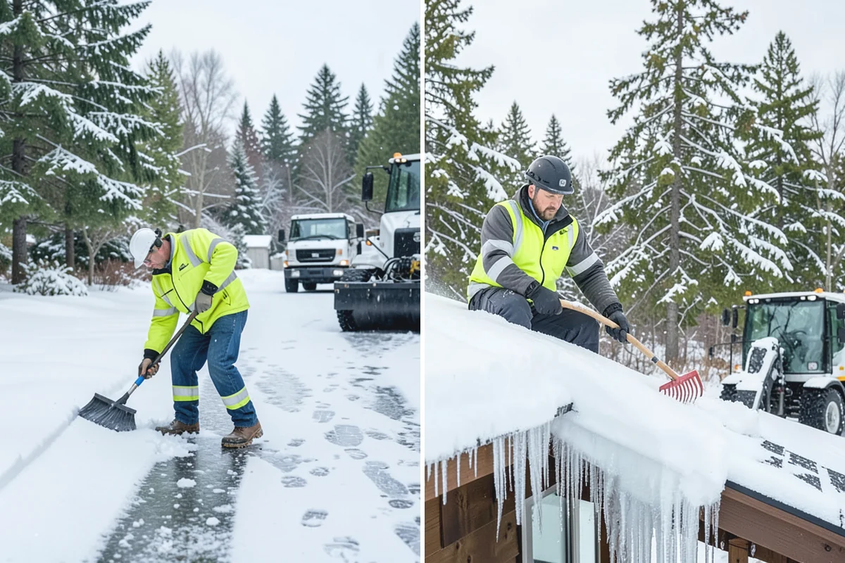 Grocery Store Parking Lot Snow Removal in Des Moines, King County, WA - Map cart corrals, crosswalks, and loading areas with the store