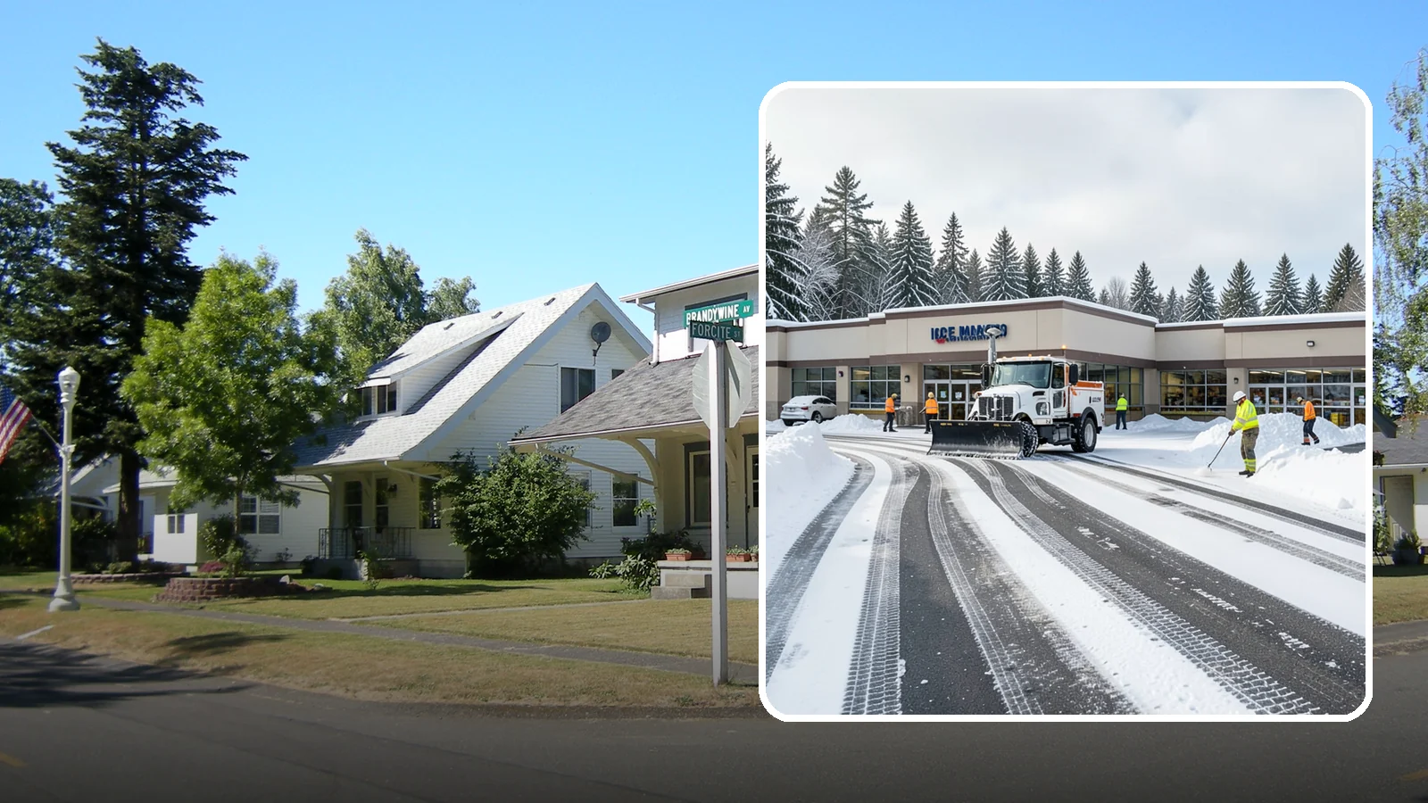 Grocery Store Parking Lot Snow Removal in DuPont, Pierce County, WA - We clear grocery store lots early so Western Washington shoppers park, load carts, and reach the doors safely in winter.