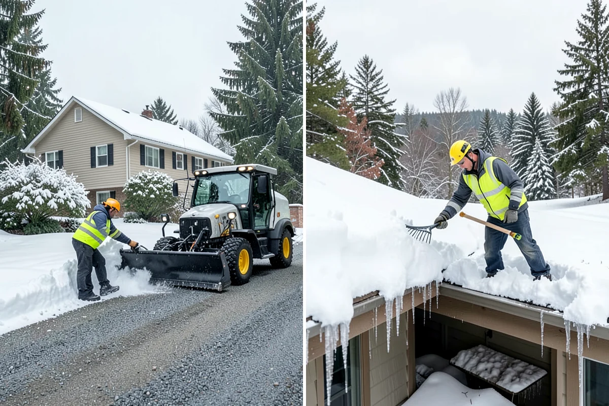 Grocery Store Parking Lot Snow Removal in DuPont, Pierce County, WA - Map cart corrals, crosswalks, and loading areas with the store