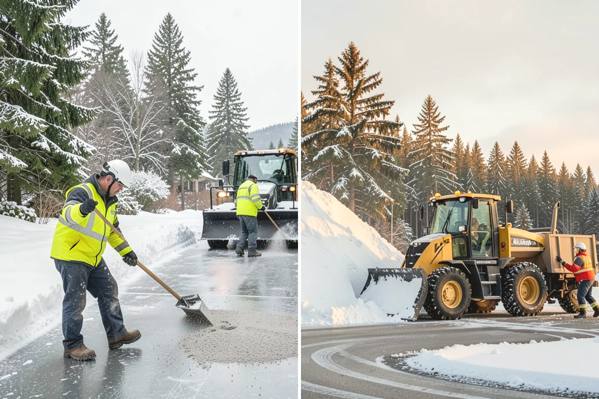 Grocery Store Parking Lot Snow Removal in Duvall, King County, WA - Map cart corrals, crosswalks, and loading areas with the store