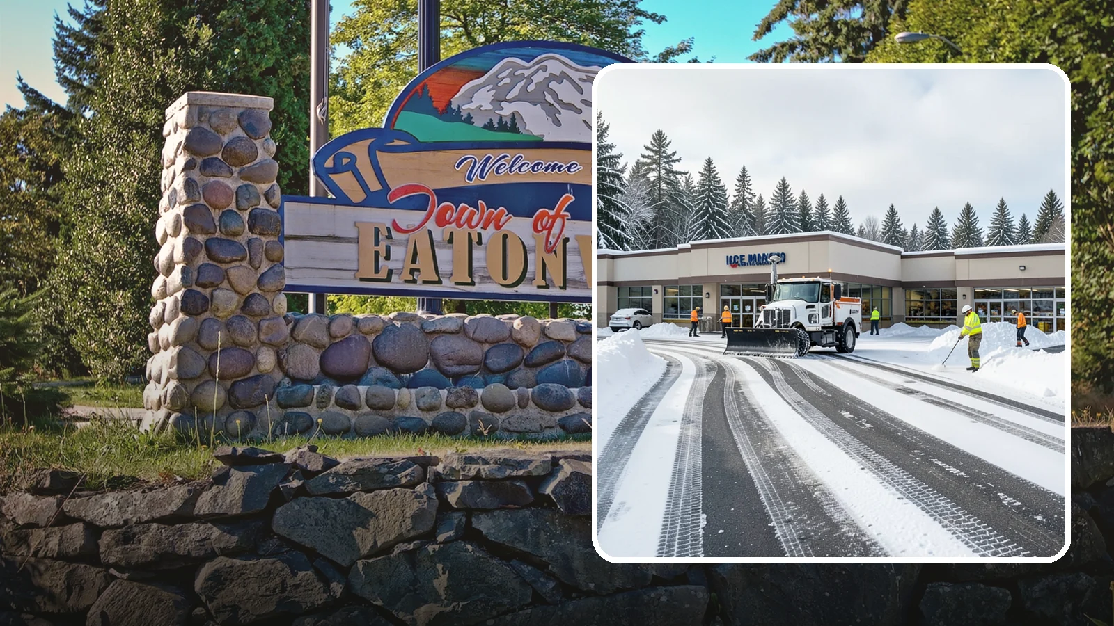 Grocery Store Parking Lot Snow Removal in Eatonville, Pierce County, WA - We clear grocery store lots early so Western Washington shoppers park, load carts, and reach the doors safely in winter.