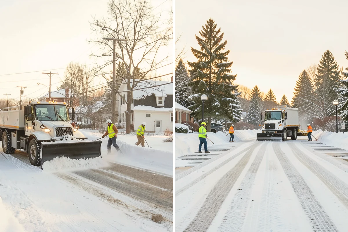 Grocery Store Parking Lot Snow Removal in Eatonville, Pierce County, WA - Map cart corrals, crosswalks, and loading areas with the store