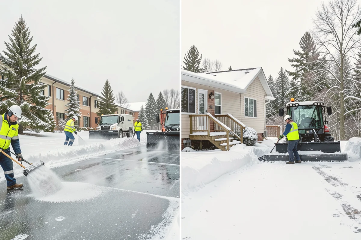 Grocery Store Parking Lot Snow Removal in Edmonds, Snohomish County, WA - Map cart corrals, crosswalks, and loading areas with the store