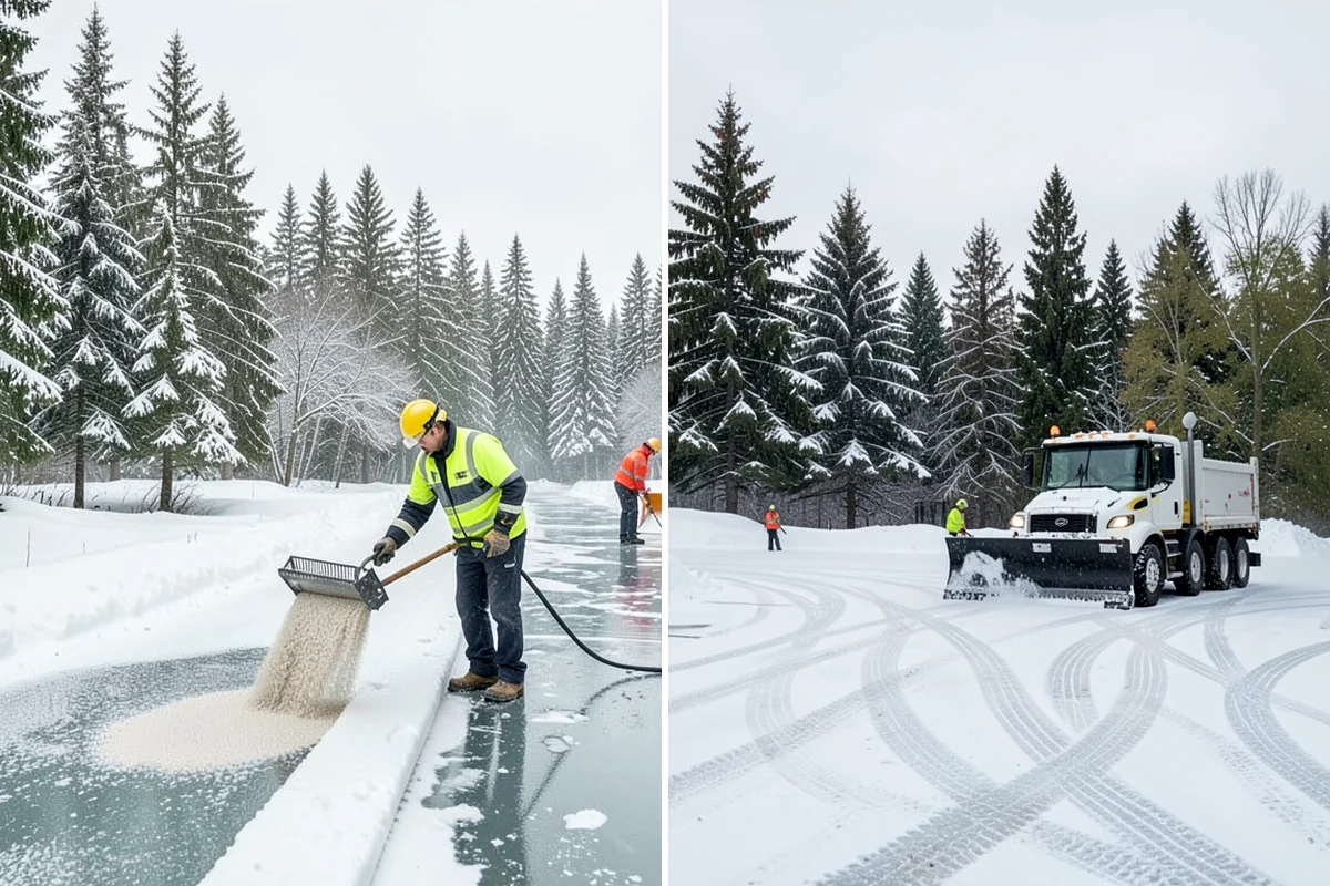 Grocery Store Parking Lot Snow Removal in Everett, Snohomish County, WA - Map cart corrals, crosswalks, and loading areas with the store
