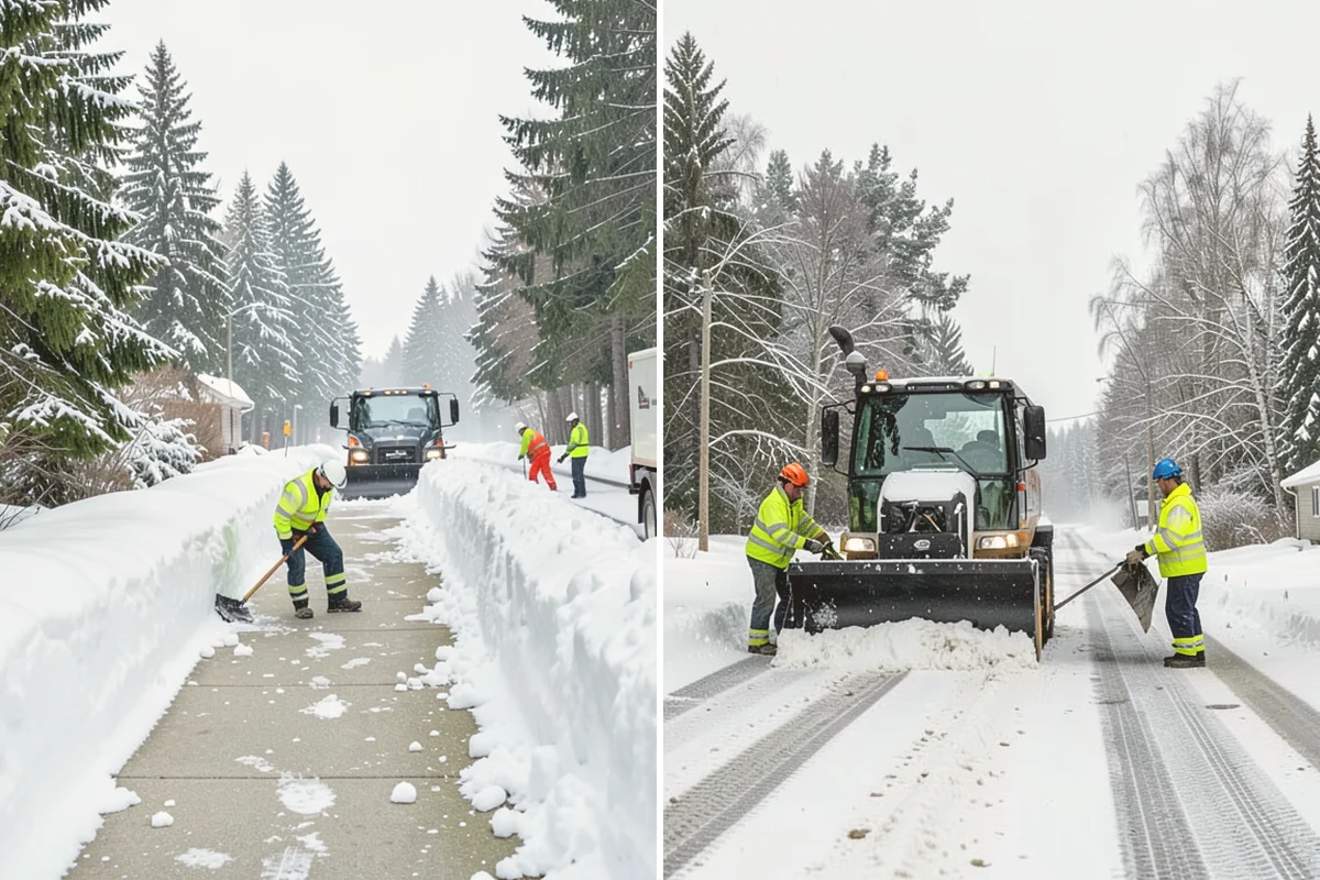 Grocery Store Parking Lot Snow Removal in Fife, Pierce County, WA - Map cart corrals, crosswalks, and loading areas with the store