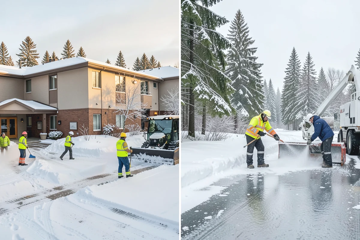 Grocery Store Parking Lot Snow Removal in Gold Bar, Snohomish County, WA - Map cart corrals, crosswalks, and loading areas with the store