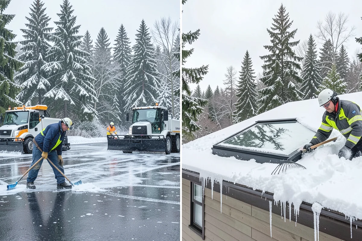 Grocery Store Parking Lot Snow Removal in Granite Falls, Snohomish County, WA - Map cart corrals, crosswalks, and loading areas with the store