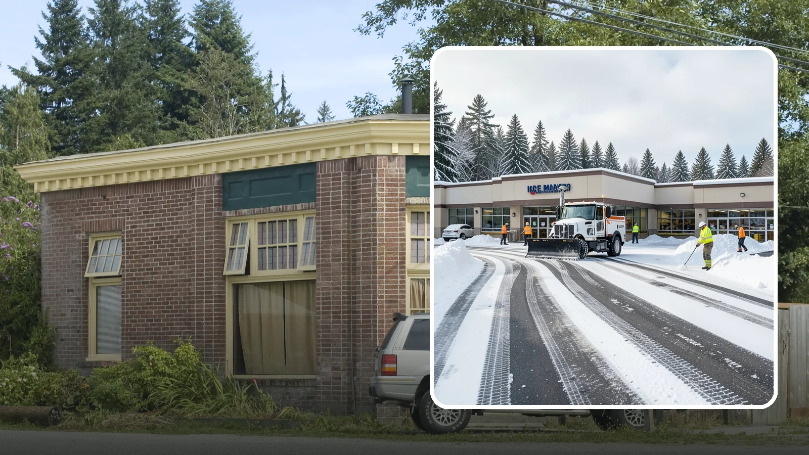 Grocery Store Parking Lot Snow Removal in Hamilton, Skagit County, WA - We clear grocery store lots early so Western Washington shoppers park, load carts, and reach the doors safely in winter.