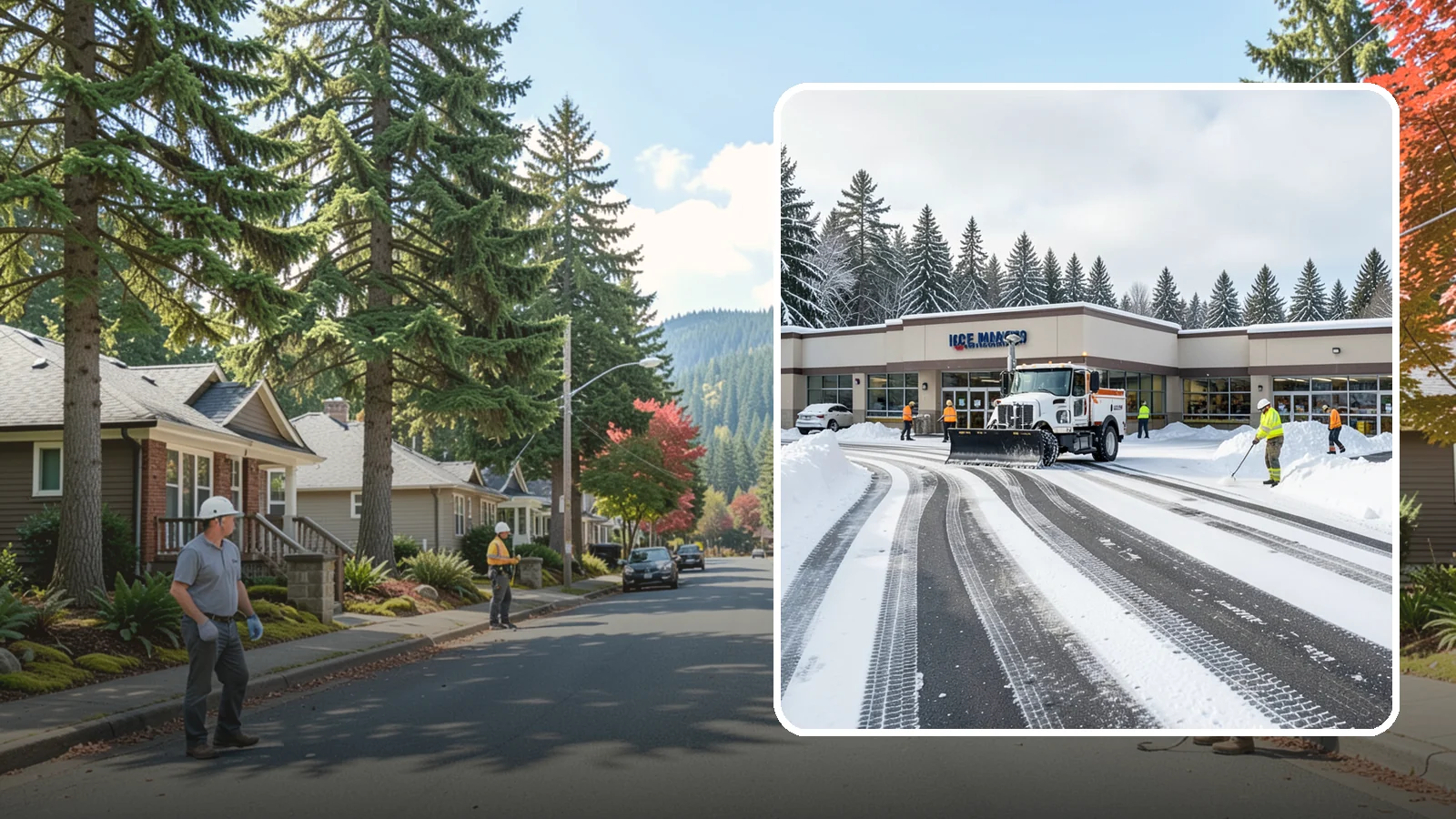 Grocery Store Parking Lot Snow Removal in Hunts Point, King County, WA - We clear grocery store lots early so Western Washington shoppers park, load carts, and reach the doors safely in winter.