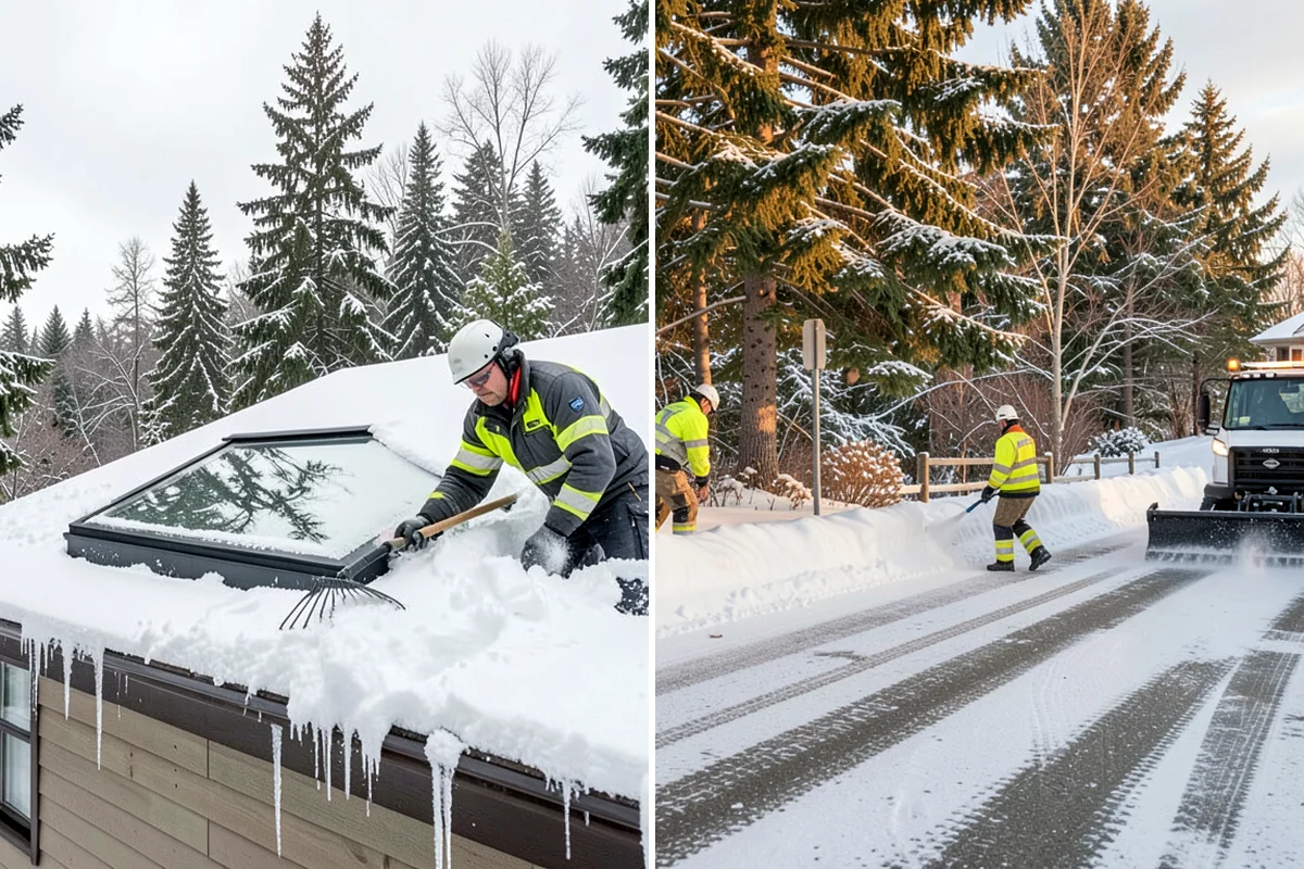 Grocery Store Parking Lot Snow Removal in Kenmore, King County, WA - Map cart corrals, crosswalks, and loading areas with the store
